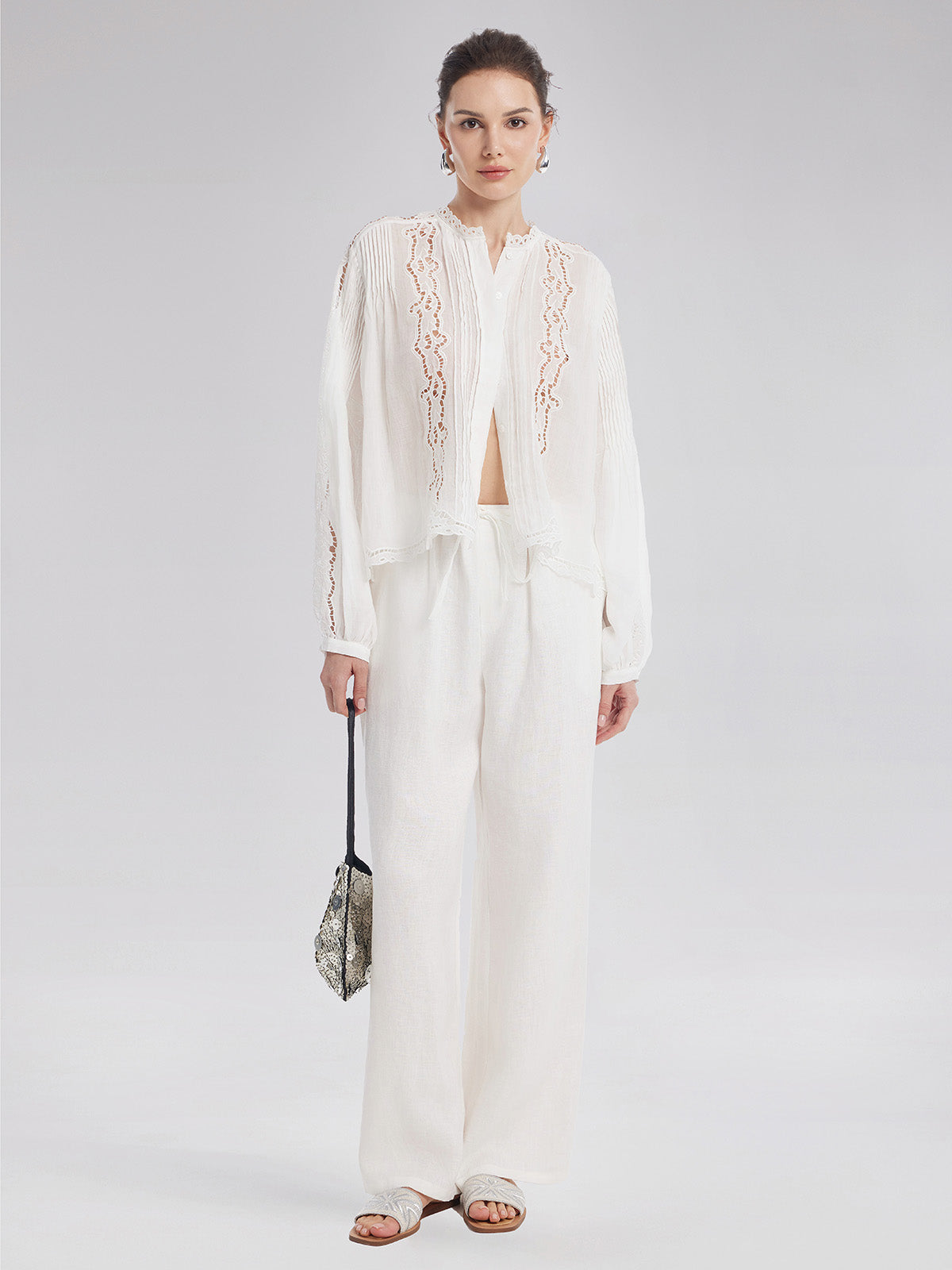 Adjustable Linen Straight Pants