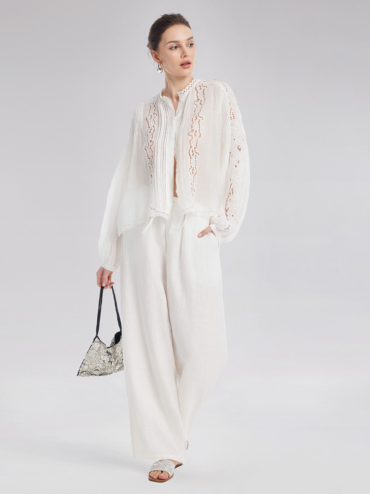 Adjustable Linen Straight Pants - Star Queen