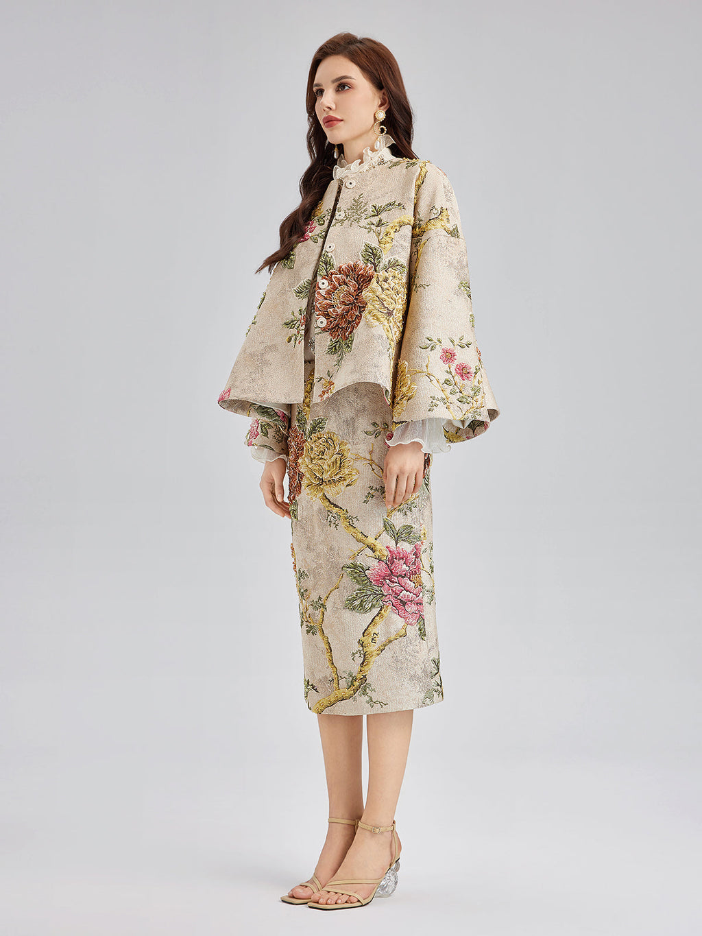 3D Jacquard Hand-Beaded Embellished Jacket