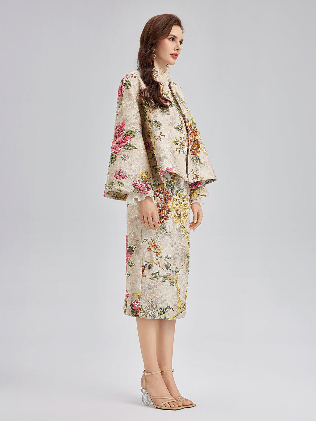 3D Jacquard Hand-Beaded Embellished Jacket