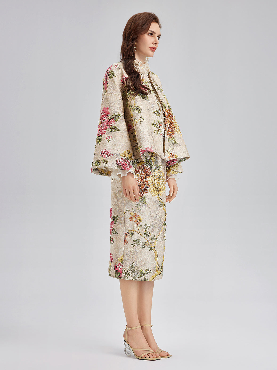 3D Jacquard Hand-Beaded Embellished Jacket