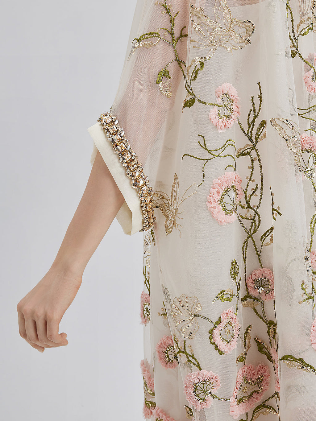 3D Floral Sequin Pleated Dress