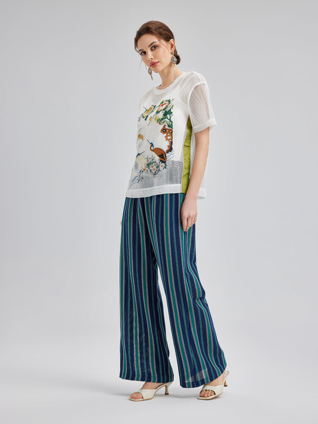 3D Floral Embroidered T-Shirt