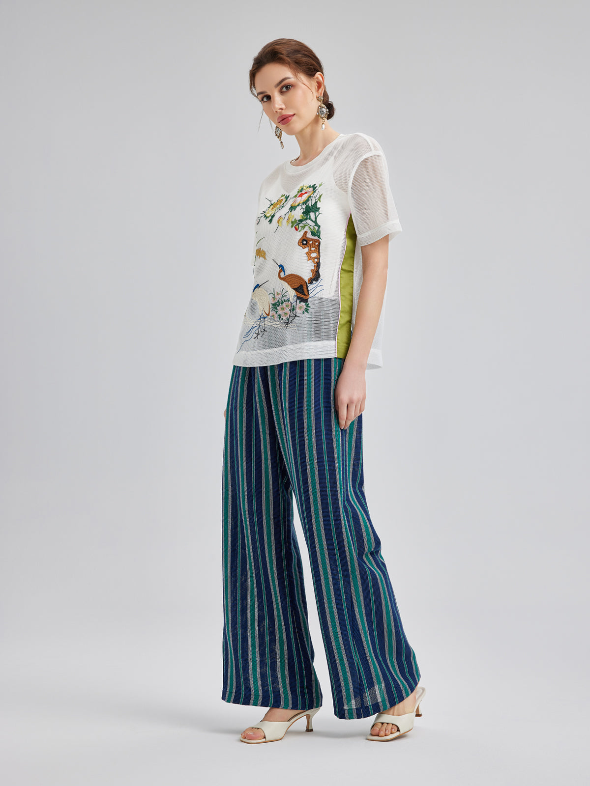 3D Floral Embroidered T-Shirt