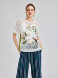 3D Floral Embroidered T-Shirt